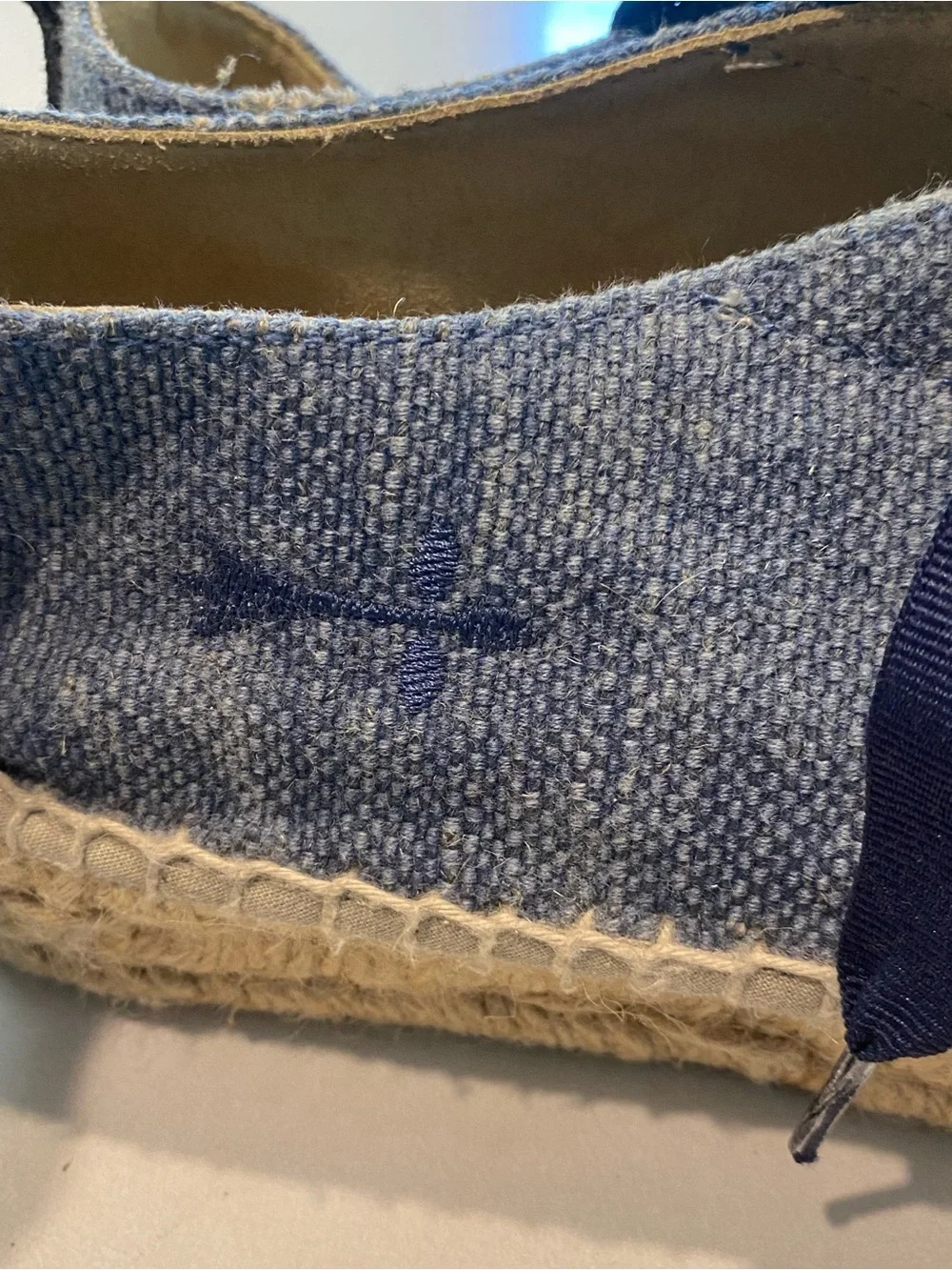MANEBI HAMPTONS ESPADRILLE LACE UP PLATFORM SNEAKER CHAMBRAY DENIM BLUE SZ 6.5